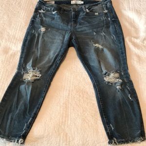 Torrid Size 16 Distressed High Rise Straight Crop